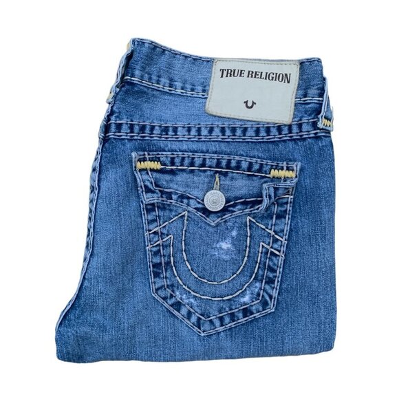 True Religion Jeans Size 33 RICKY FLAP T Blue - Picture 4 of 10